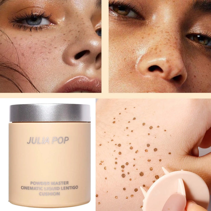 Face Fake Freckles Air Cushion Waterproof Anti-sweat Face Dot Spot Makeup Quick Dry Skin Face Freckles Stamp with Brush