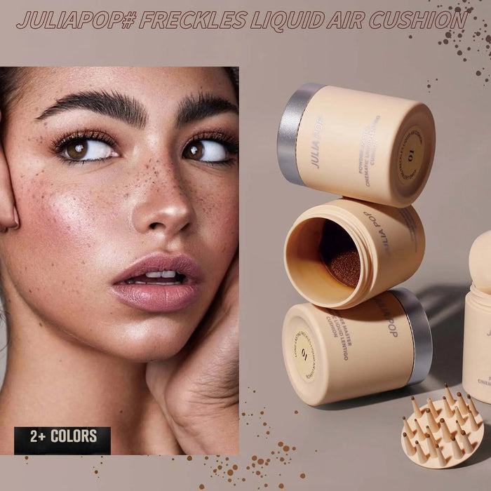Face Fake Freckles Air Cushion Waterproof Anti-sweat Face Dot Spot Makeup Quick Dry Skin Face Freckles Stamp with Brush